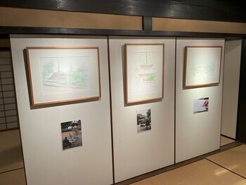 九度山八景絵画展におけるスケッチ画（真田庵）の写真